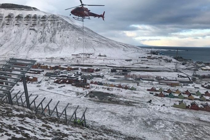 støtteforbygninger, landskap, helikopter