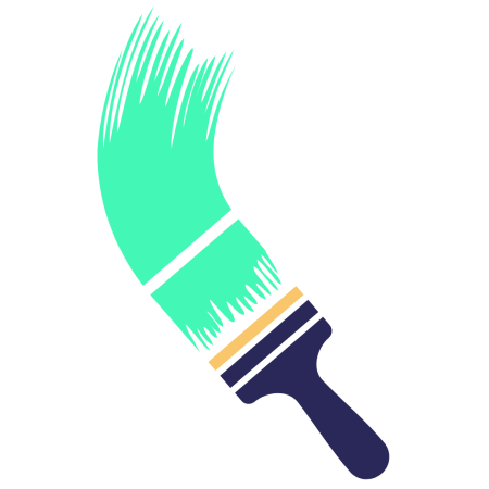 Illustrasjon av en pensel med mørkeblått skaft og grønne buster som skaper et penselstrøk, som minner om forsøk på å maskere virkeligheten gjennom grønnvasking.