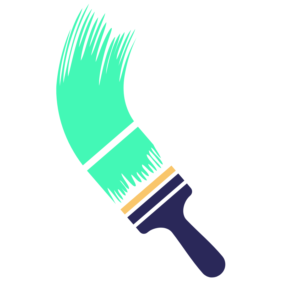 Illustrasjon av en pensel med mørkeblått skaft og grønne buster som skaper et penselstrøk, som minner om forsøk på å maskere virkeligheten gjennom grønnvasking.