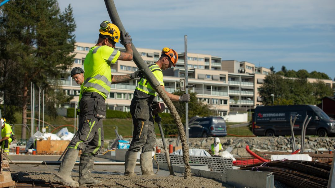 Støp bunnplata Furuset Hageby